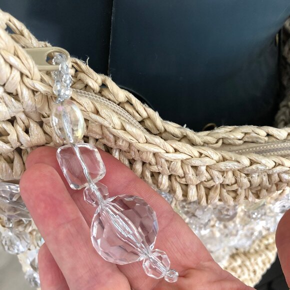 Capelli Straworld, Inc. Shoulder Tote Bag with Crystal Embellishment, Beach Bag - Picture 3 of 15